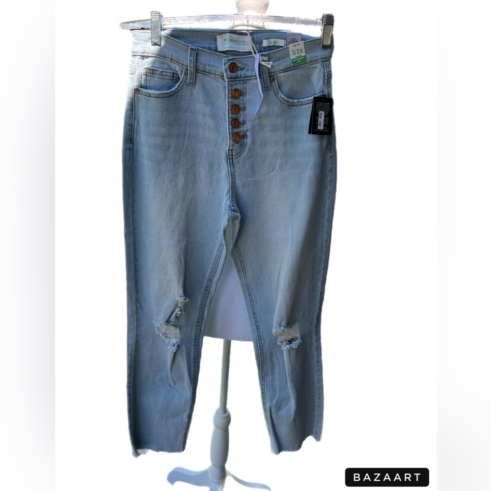 RE Generation NWT 3/26 Blue Solar High Slim Straight Jeans